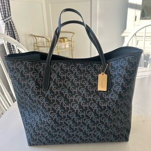 Coach Blue Logo Tote Bag